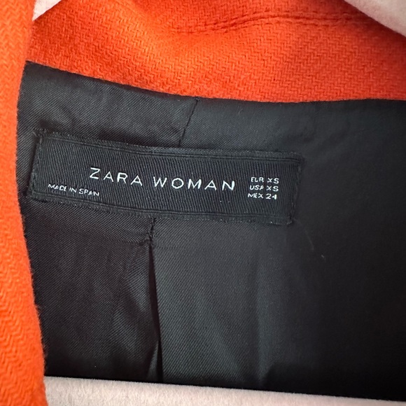 Zara red Orange coat, trench coat x small - Picture 3 of 10